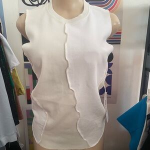 Women's White Muscle Tee